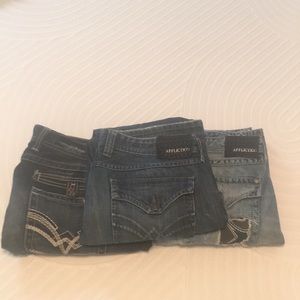 3 PAIRS Affliction Black Premium Blake Jeans